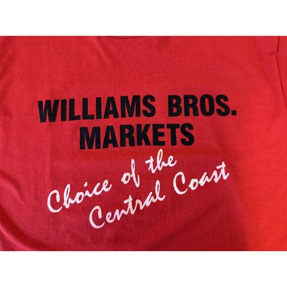 Williams Bros Brothers Grocery Markets VTG T shirt San Luis Obispo Central Coast - Picture 7 of 9